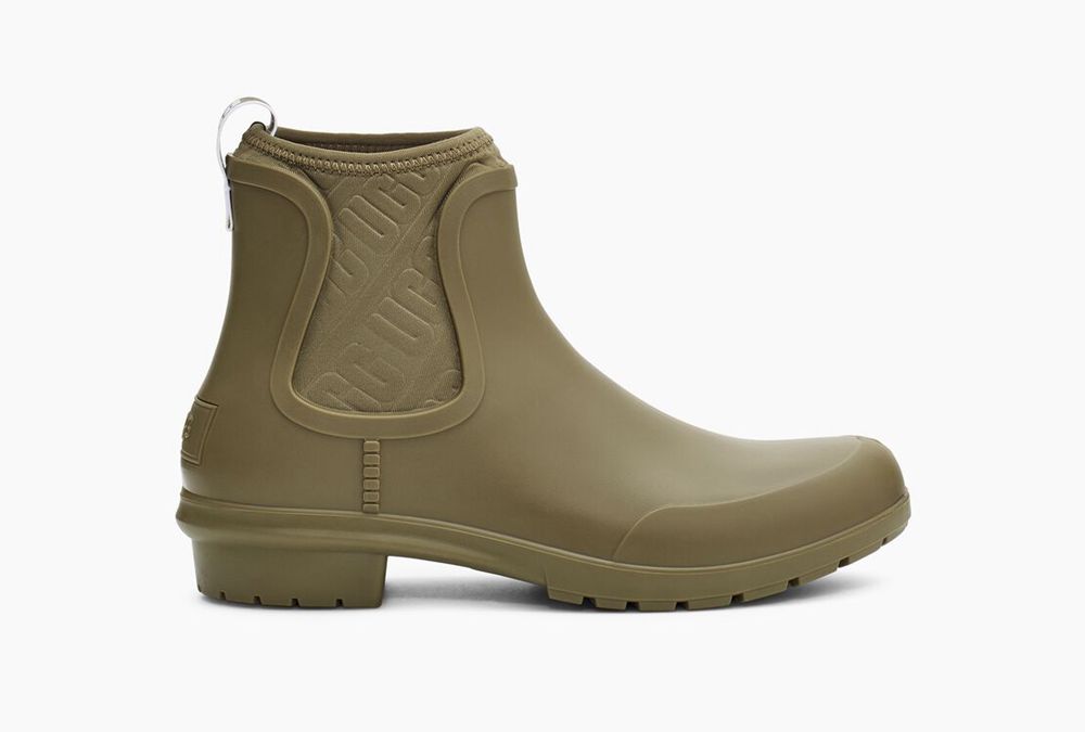 Ugg Chevonne - Womens Rain Boots - Olive - NZ (4281CBFJZ)